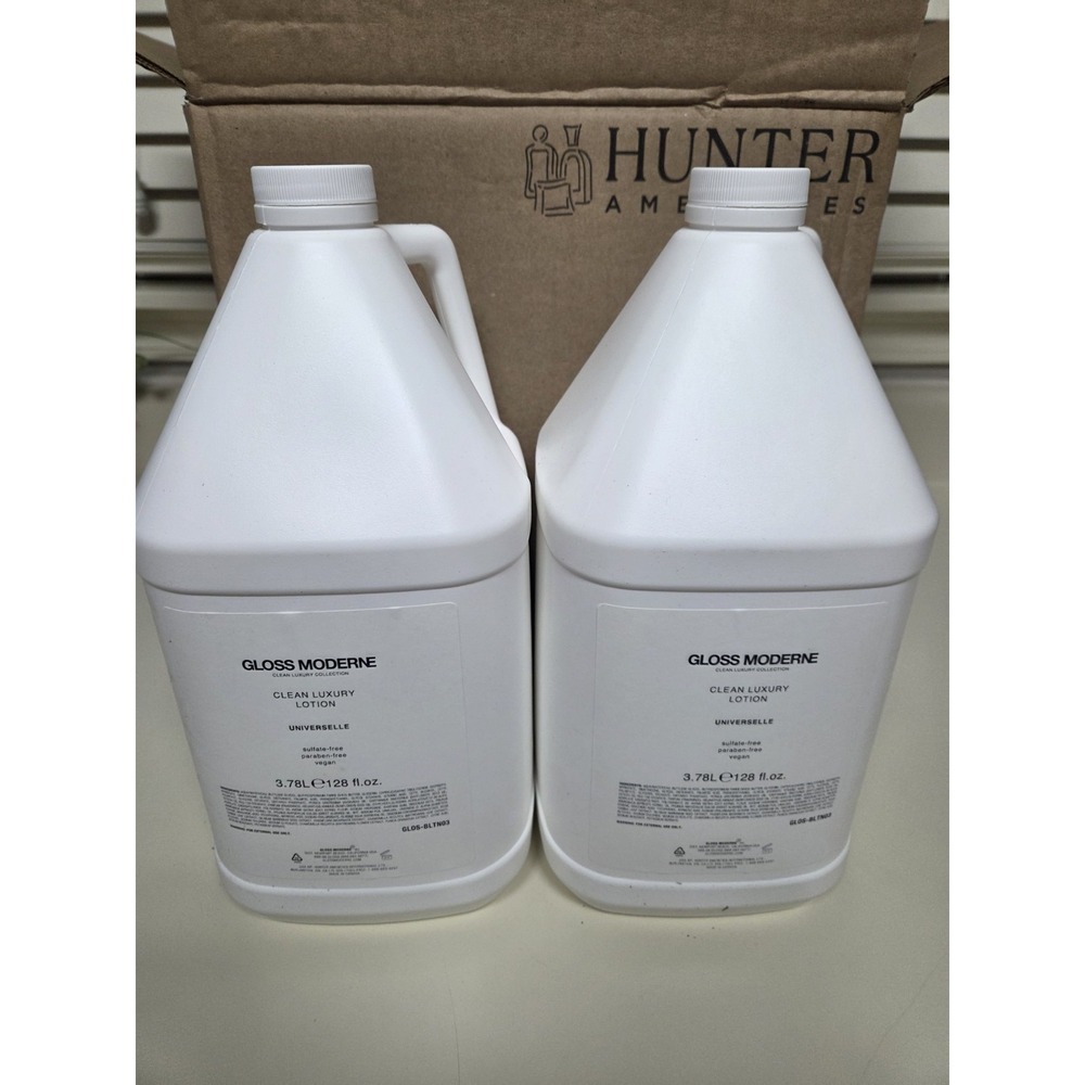 Lot Of 2 GLOSS MODERNE Universelle Body Lotion / Body Crème Gallon 128 oz